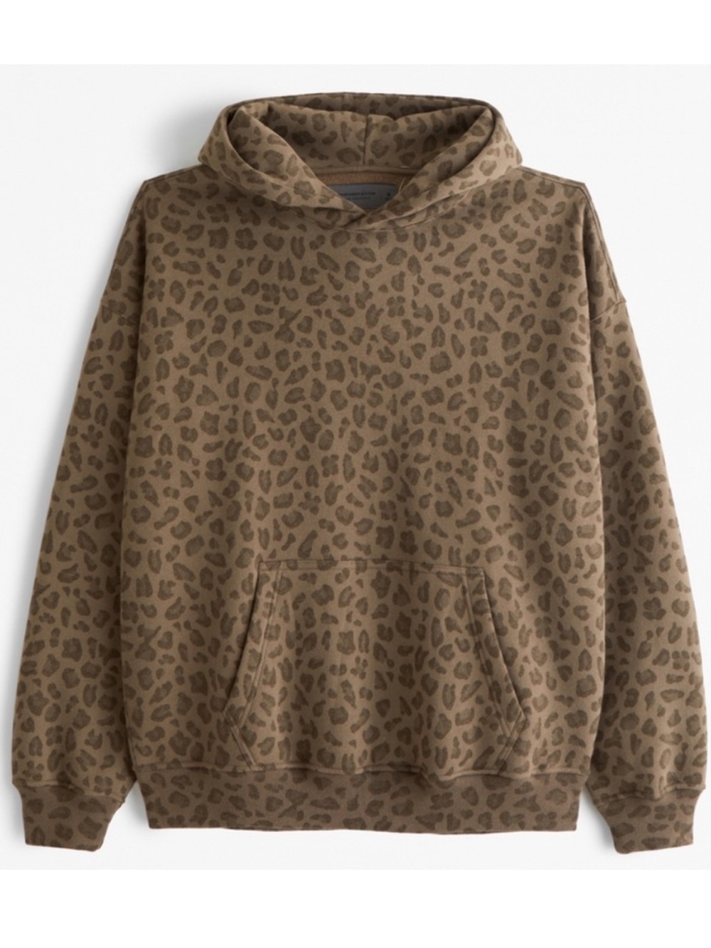 Abercrombie Essential Popover Hoodie Leopard Animal Print Medium